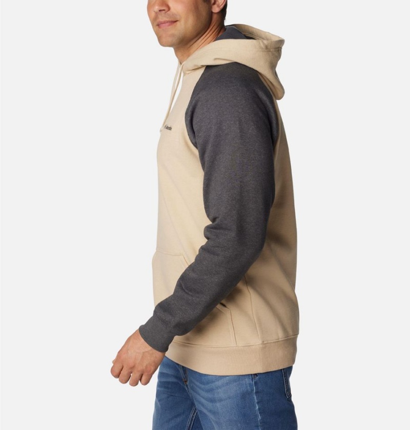 Beige Columbia Hart Mountain II Men's Hoodie | 84590QOEC