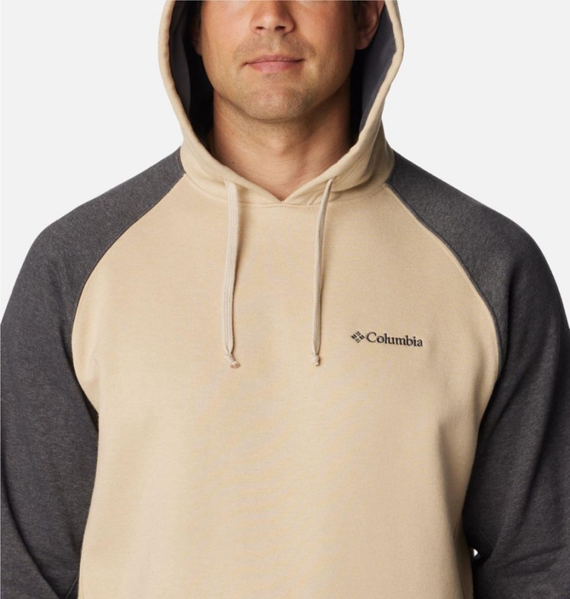 Beige Columbia Hart Mountain II Men's Hoodie | 84590QOEC