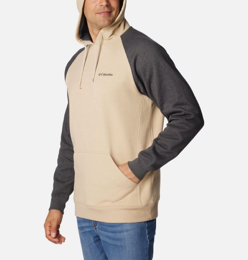 Beige Columbia Hart Mountain II Men's Hoodie | 84590QOEC