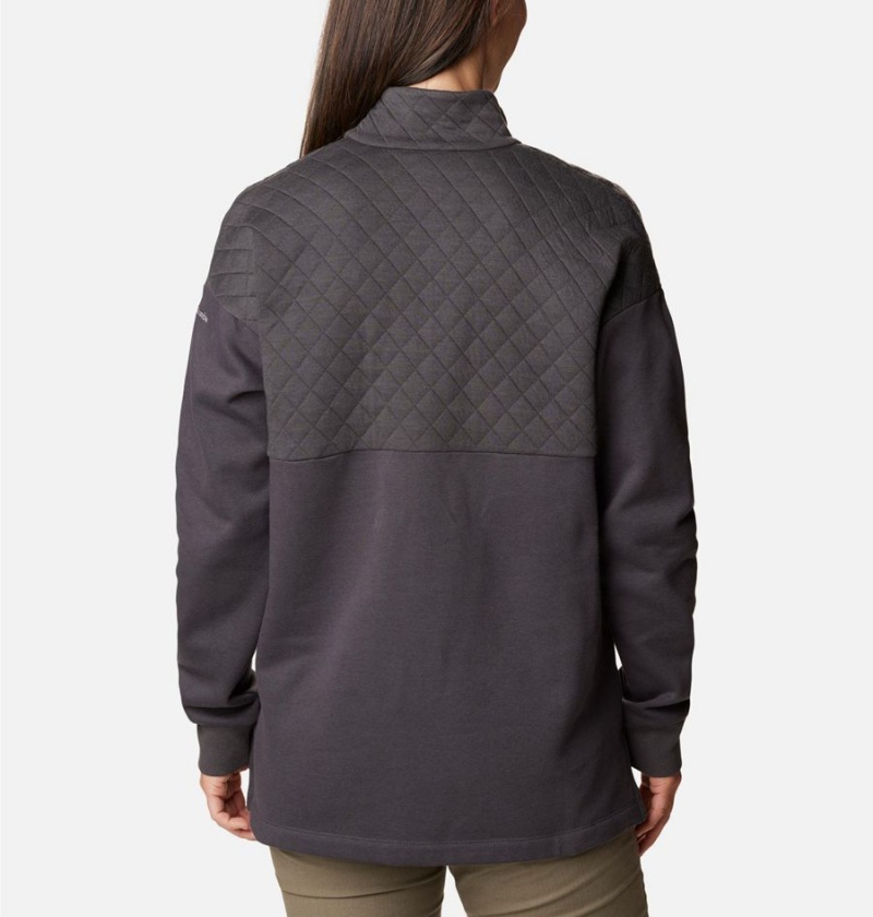 Beige Columbia Hart Mountain Quilted Half Snap Women's Pullover | 10963OTXH