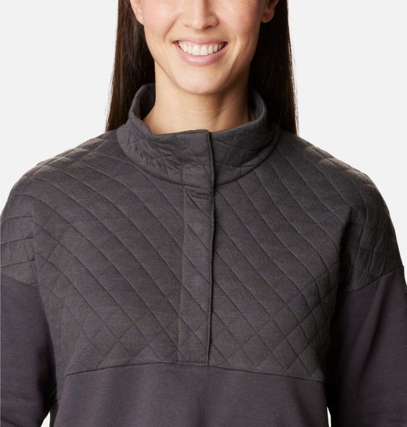 Beige Columbia Hart Mountain Quilted Half Snap Women's Pullover | 10963OTXH