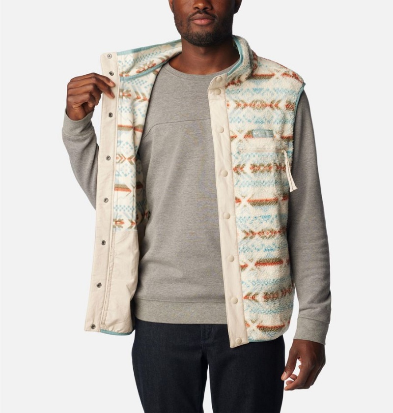 Beige Columbia Helvetia Sherpa Fleece Men's Vest | 72809ZYNQ