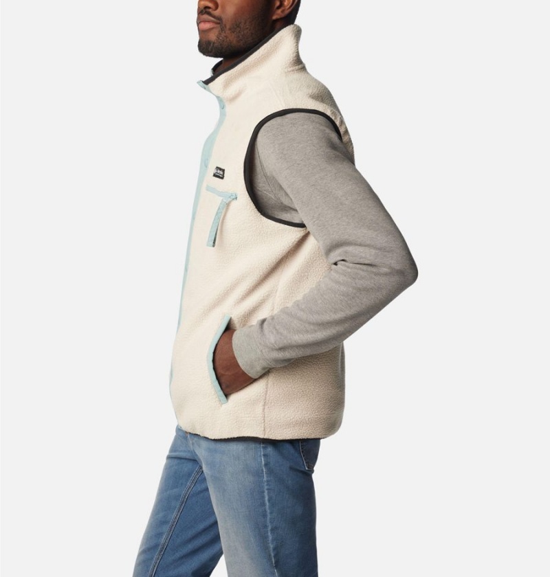 Beige Columbia Helvetia Sherpa Fleece Men's Vest | 94603BDQE