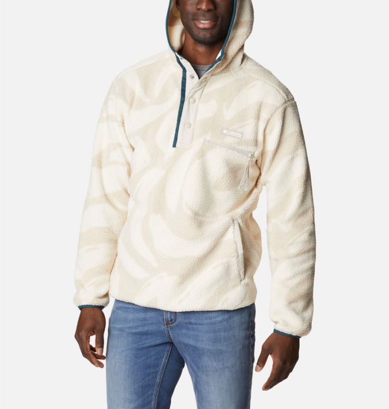 Beige Columbia Helvetia Sherpa Fleece Men's Hoodie | 92134NAIW