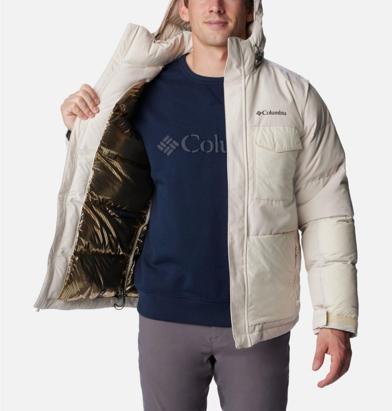 Beige Columbia Marquam Peak Fusion Insulated Men's Puffer Jacket | 36521OAKP