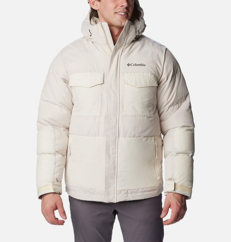 Beige Columbia Marquam Peak Fusion Insulated Men\'s Puffer Jacket | 36521OAKP