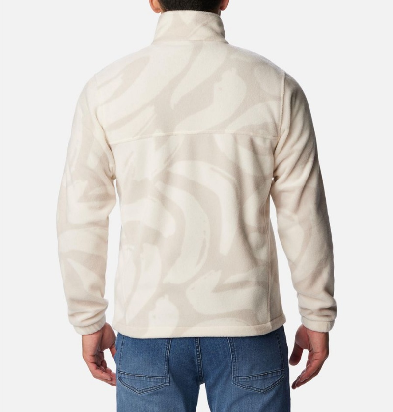 Beige Columbia Steens Mountain Printed Men's Fleece Jacket | 38706SKXB