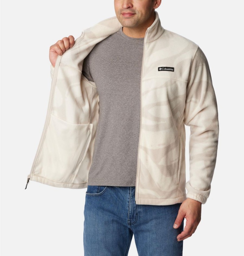 Beige Columbia Steens Mountain Printed Men's Fleece Jacket | 38706SKXB