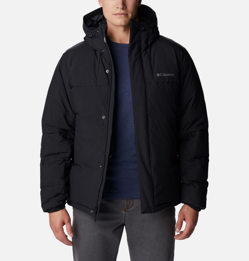 Black Columbia Aldercrest Hooded Insulated Men's Puffer Jacket | 46835SGWK