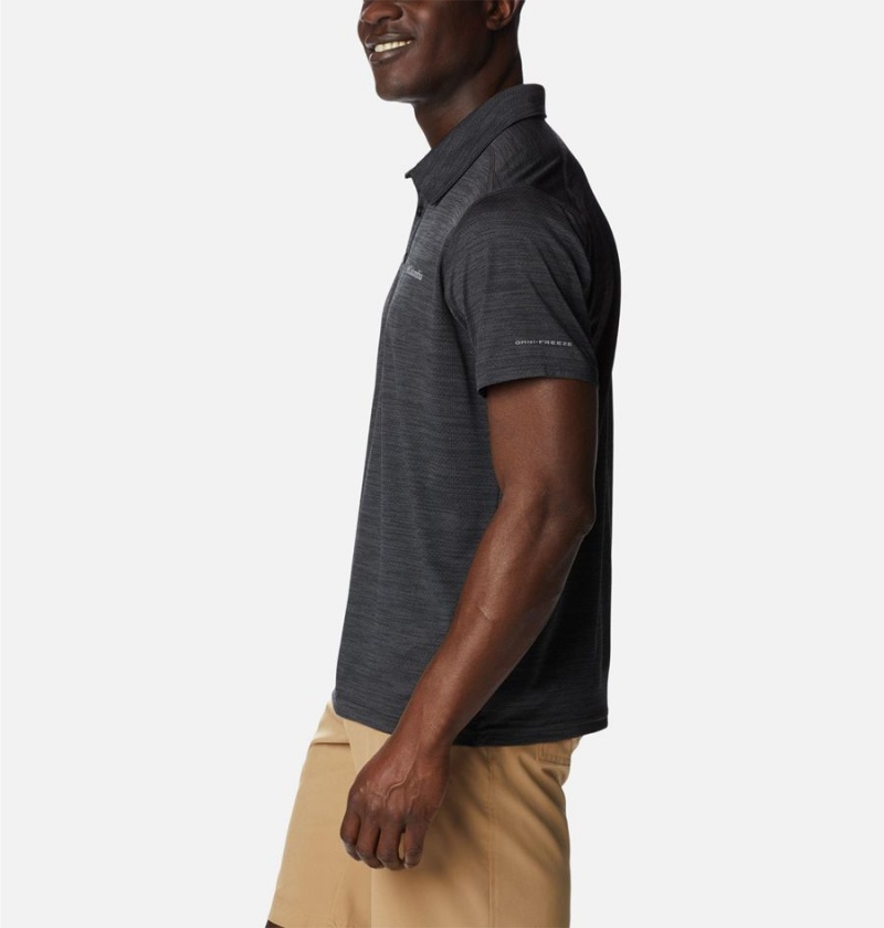 Black Columbia Alpine Chill Zero Men's Polo Shirt | 56021DLRZ