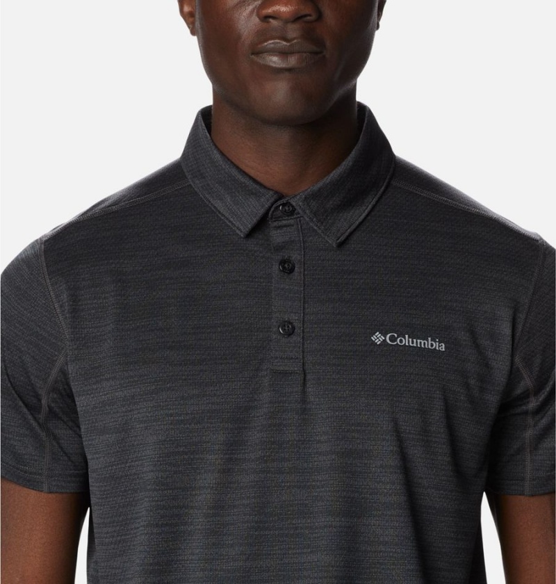 Black Columbia Alpine Chill Zero Men's Polo Shirt | 56021DLRZ