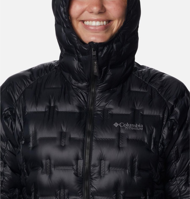 Black Columbia Alpine Crux II Hooded Women's Puffer Jacket | 13078UEWR