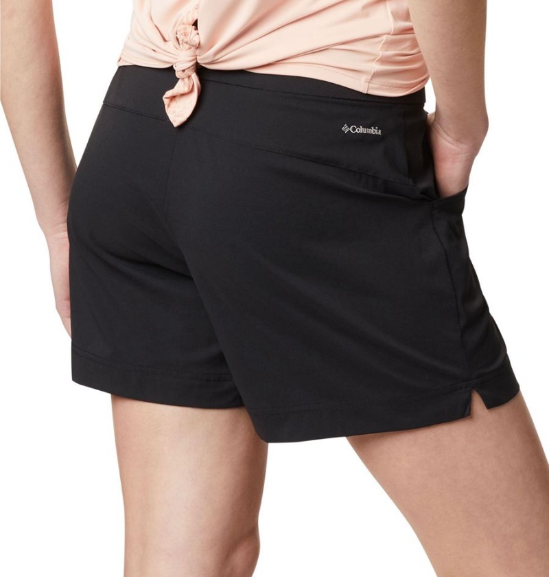 Black Columbia Anytime Casual Women's Shorts | 18679UEVH