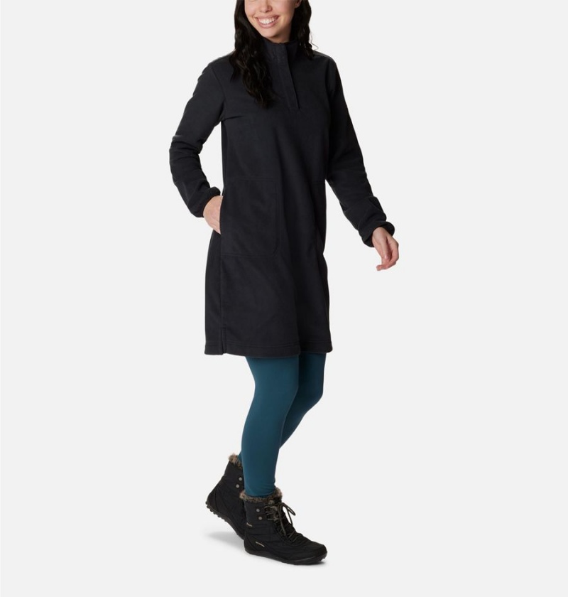 Black Columbia Anytime Fleece Women's Dress | 50841HEAJ