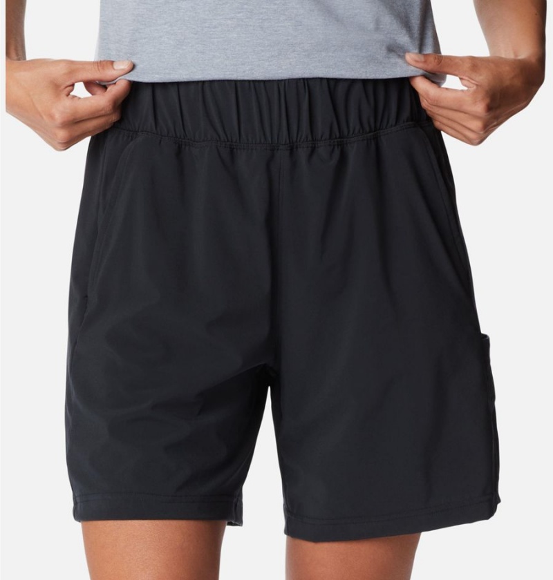 Black Columbia Anytime Flex Women's Shorts | 86973UHQR