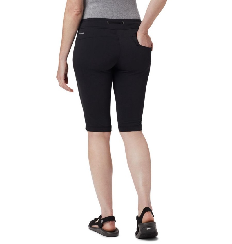 Black Columbia Anytime Outdoor Long Women's Shorts | 01249OYMC