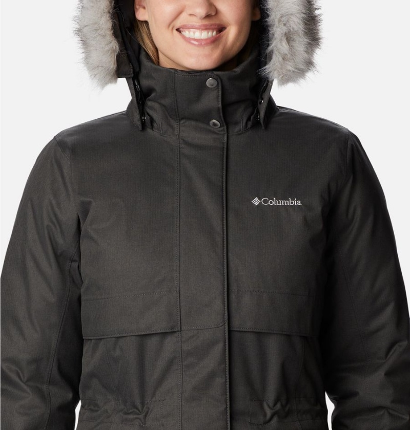 Black Columbia Apres Arson Winter Long Down Women's Coats | 90281LDPK