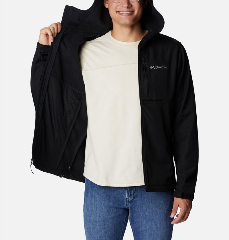 Black Columbia Ascender Hooded Men's Softshell Jackets | 15276GAEB