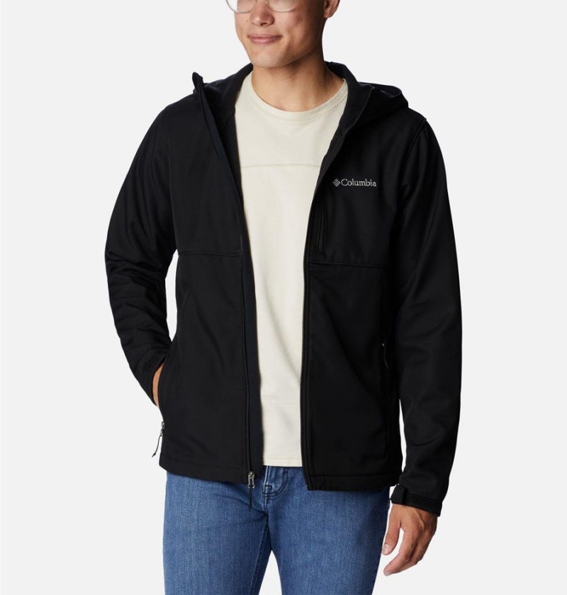 Black Columbia Ascender Hooded Men's Softshell Jackets | 15276GAEB