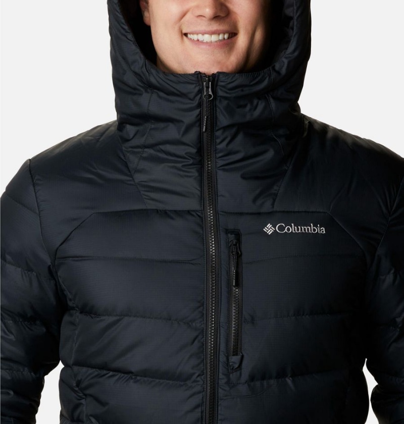 Black Columbia Autumn Park Hooded Insulated Men's Puffer Jacket | 80691AFDZ