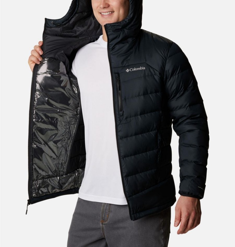 Black Columbia Autumn Park Hooded Insulated Men's Puffer Jacket | 80691AFDZ