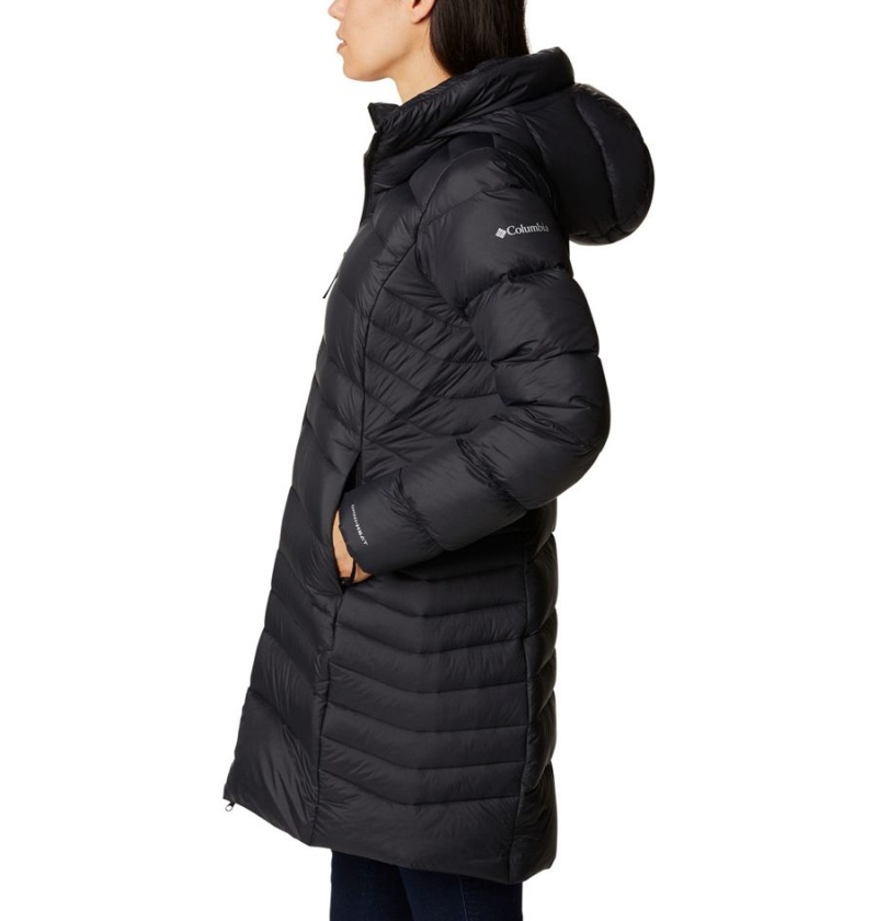 Black Columbia Autumn Park Hooded Mid Women's Puffer Jacket | 19026DSXN