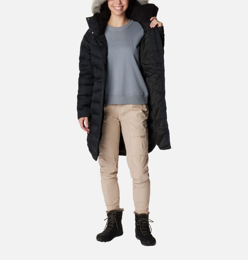 Black Columbia Belle Isle Mid Women's Puffer Jacket | 16392NXQO