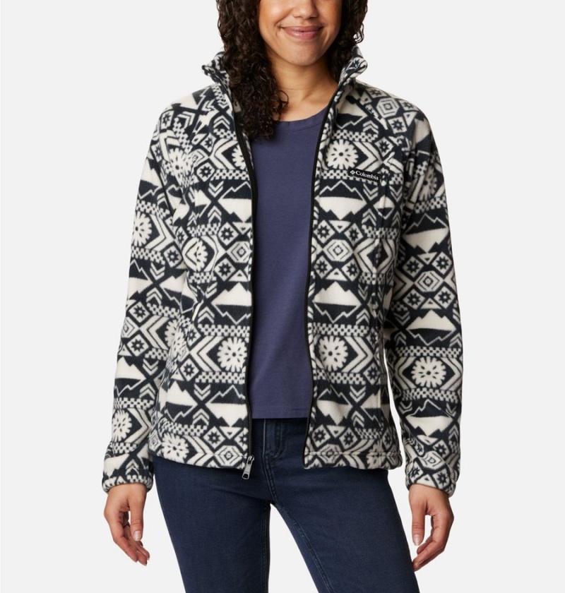 Black Columbia Benton Springs Printed Full Zip Women's Fleece Jacket | 69824KITH