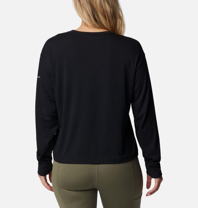 Black Columbia Boundless Trek Long Sleeve Women's T-Shirt | 58473QUCE