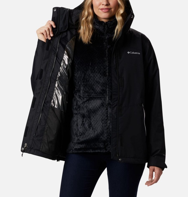 Black Columbia Bugaboo II Fleece Interchange Women's Ski Jacket | 85704QVTD