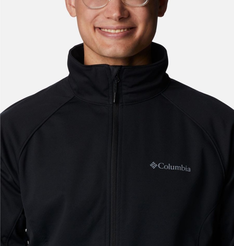 Black Columbia Canyon Meadows Men's Softshell Jackets | 28756QLSO