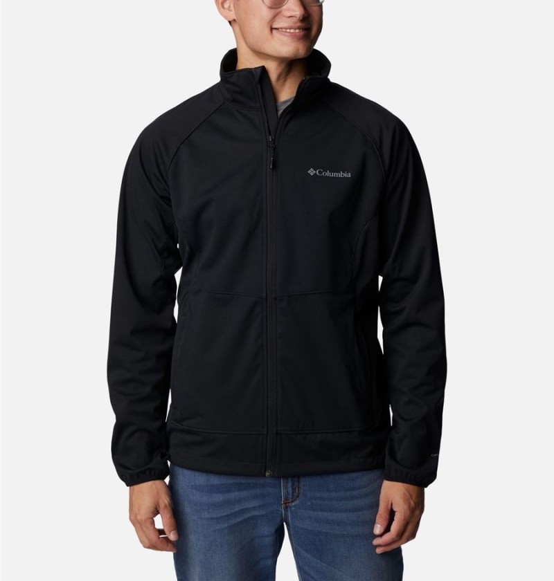 Black Columbia Canyon Meadows Men\'s Softshell Jackets | 28756QLSO