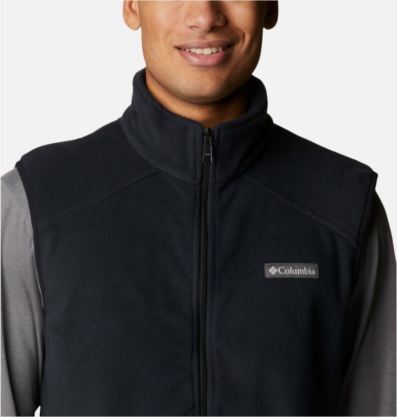 Black Columbia Castle Dale Fleece Men's Vest | 67982RIHZ