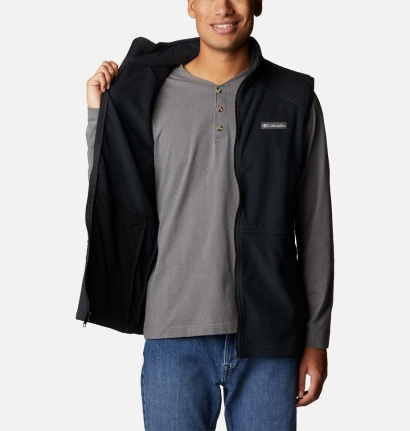 Black Columbia Castle Dale Fleece Men's Vest | 67982RIHZ