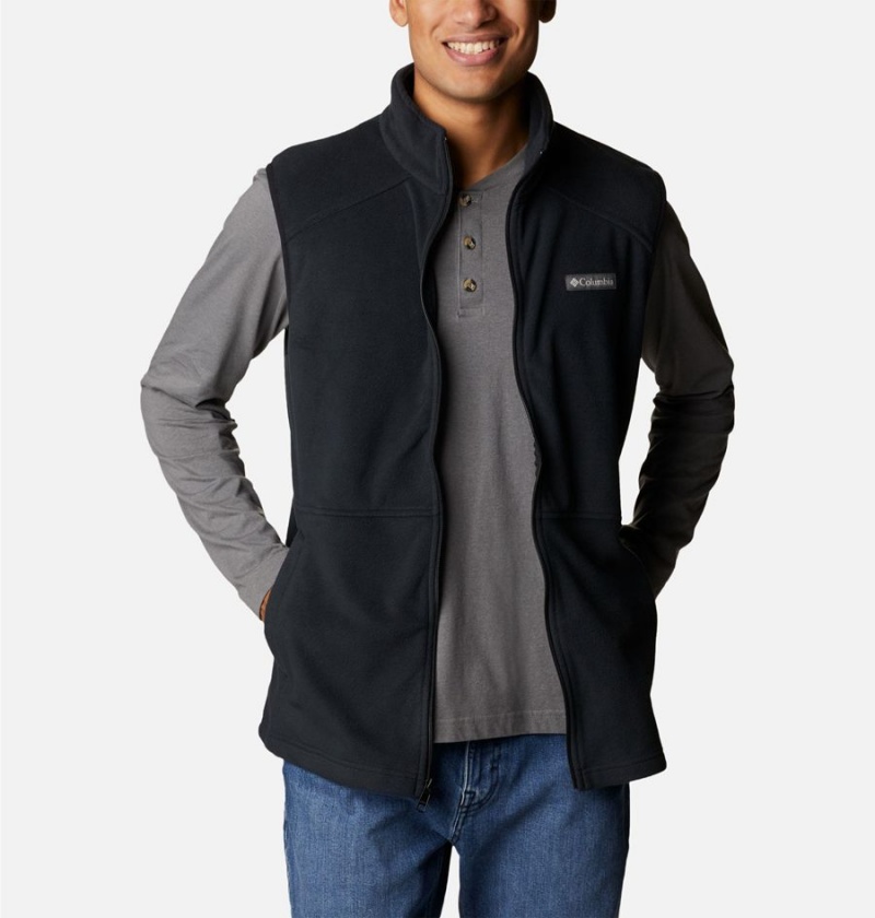 Black Columbia Castle Dale Fleece Men's Vest | 67982RIHZ