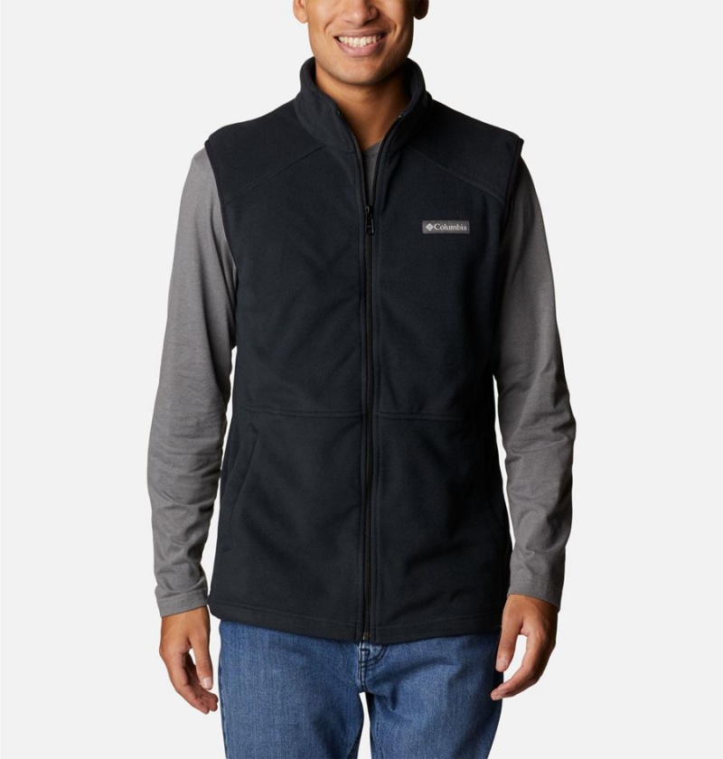 Black Columbia Castle Dale Fleece Men\'s Vest | 67982RIHZ