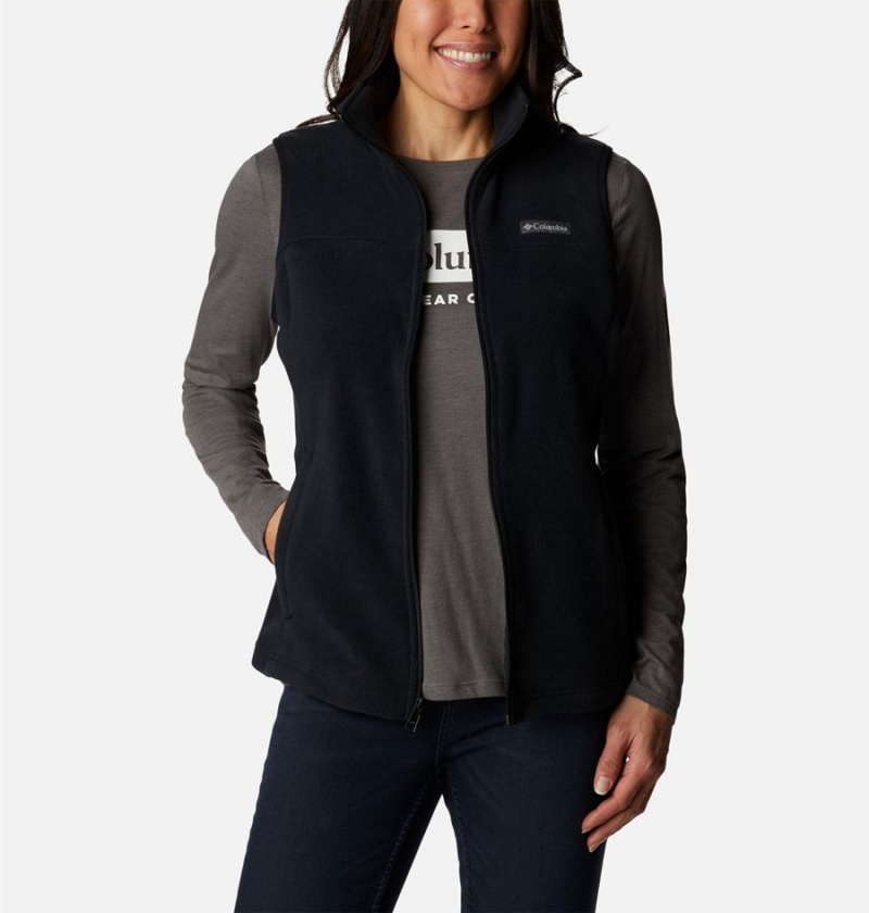 Black Columbia Castle Dale Fleece Women's Vest | 24367PMNZ