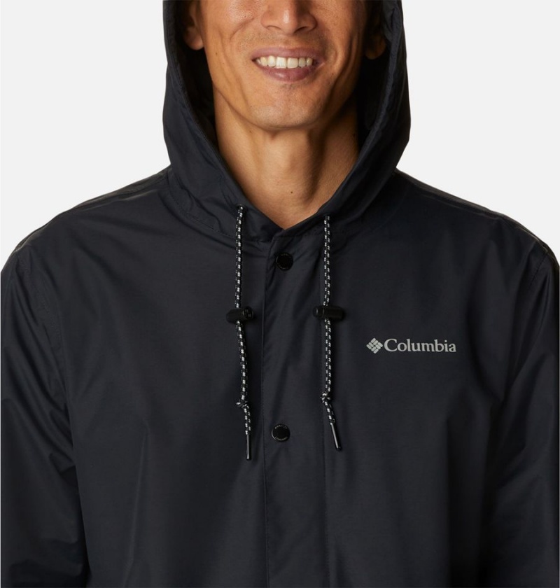 Black Columbia Cedar Cliff Men's Rain Jacket | 36815TQYZ