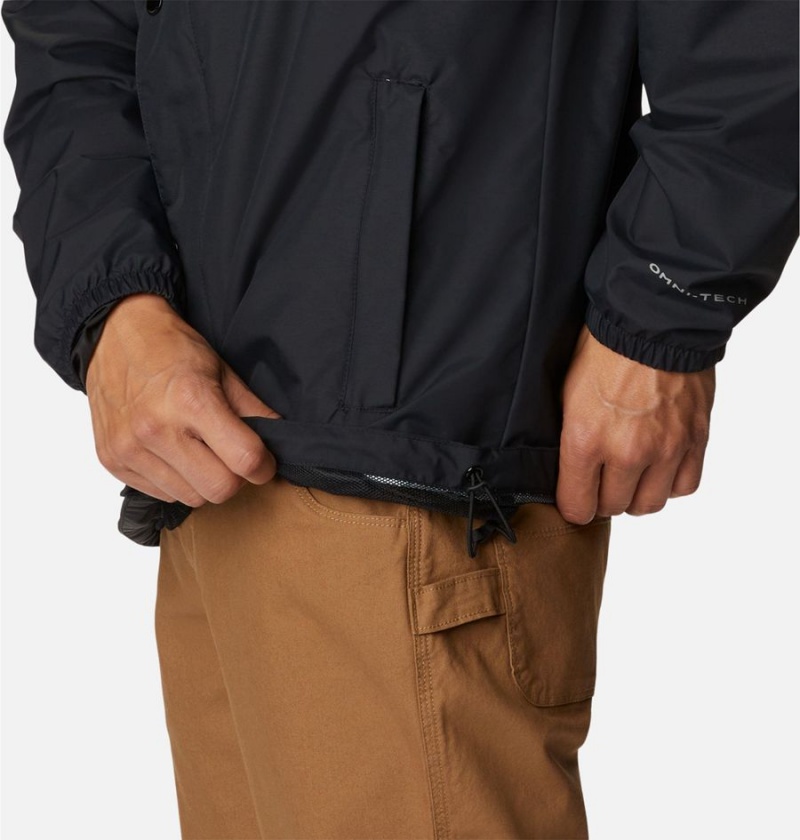 Black Columbia Cedar Cliff Men's Rain Jacket | 36815TQYZ