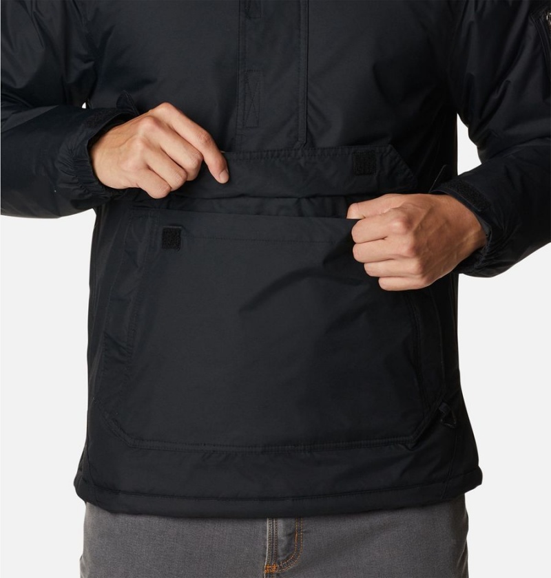 Black Columbia Challenger Anorak Insulated Men's Puffer Jacket | 56372YPUC