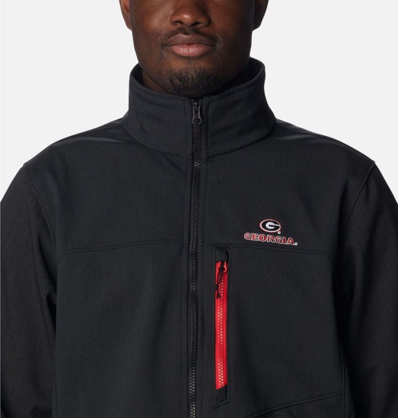 Black Columbia Collegiate Ascender II - Georgia Men's Softshell Jackets | 86492ZJCR