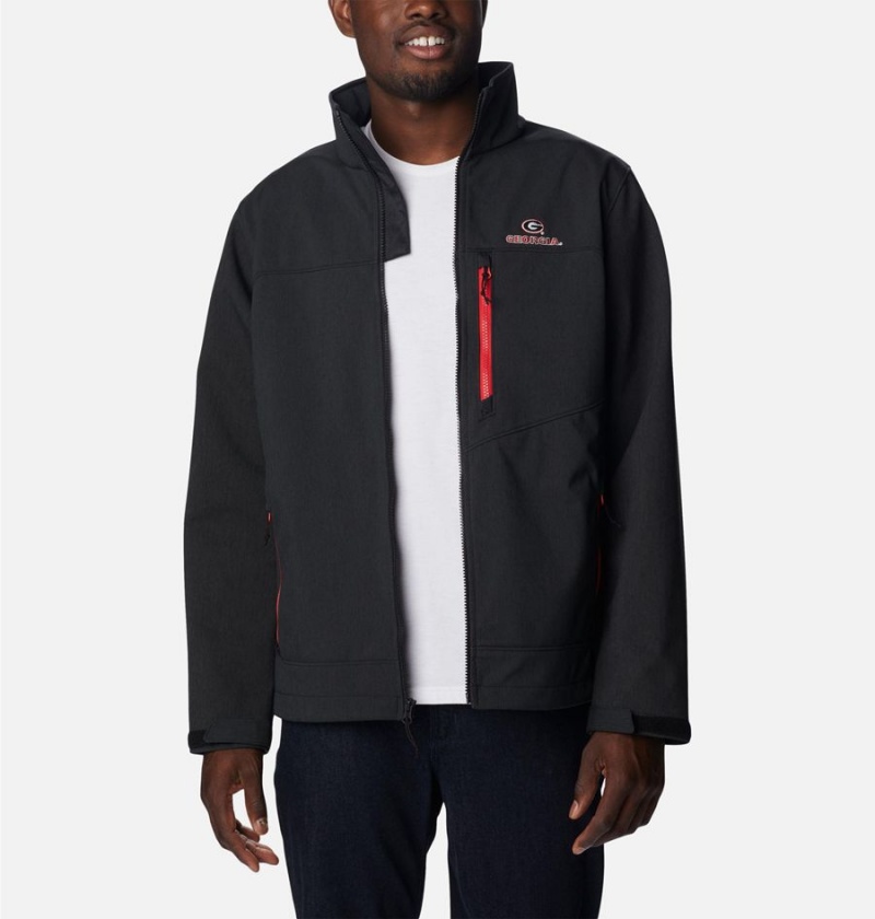 Black Columbia Collegiate Ascender II - Georgia Men's Softshell Jackets | 86492ZJCR