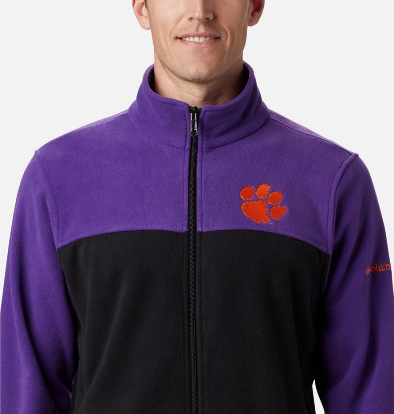 Black Columbia Collegiate Flanker III - Clemson Men's Fleece Jacket | 50794MIUG