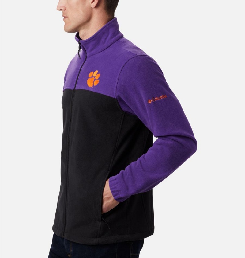 Black Columbia Collegiate Flanker III - Clemson Men's Fleece Jacket | 50794MIUG