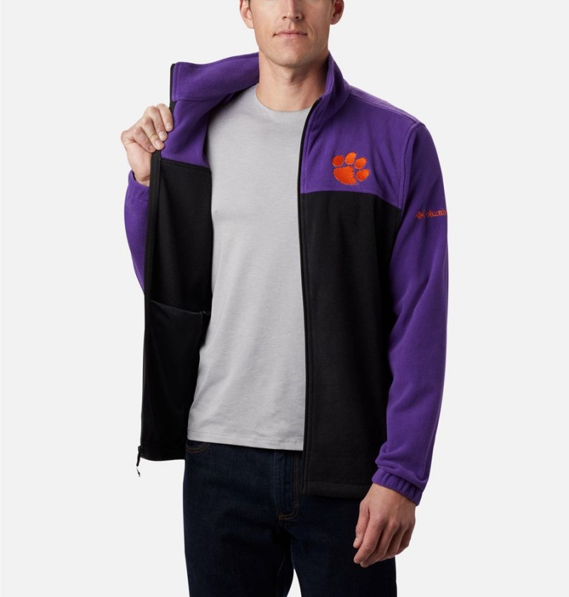 Black Columbia Collegiate Flanker III - Clemson Men's Fleece Jacket | 50794MIUG