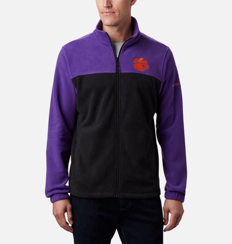 Black Columbia Collegiate Flanker III - Clemson Men\'s Fleece Jacket | 50794MIUG