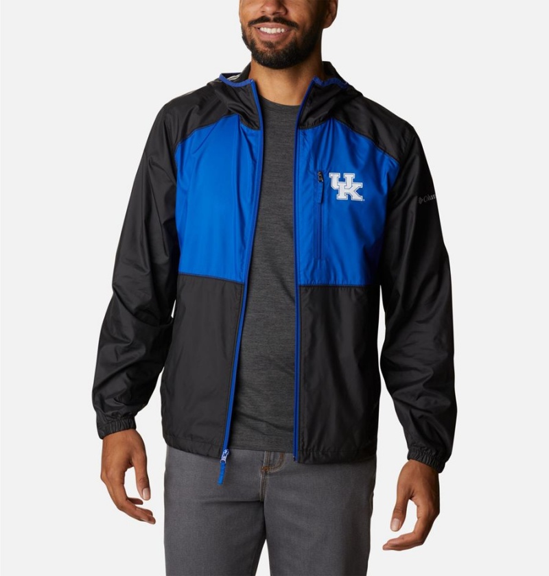 Black Columbia Collegiate Flash Forward Jacket - Kentucky Men's Windbreaker | 04512XFSW