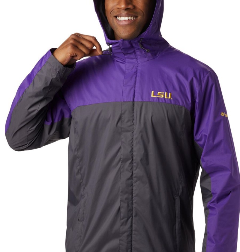 Black Columbia Collegiate Glennaker Storm - LSU Men's Rain Jacket | 68931ZCAY