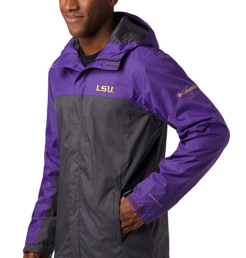 Black Columbia Collegiate Glennaker Storm - LSU Men's Rain Jacket | 68931ZCAY