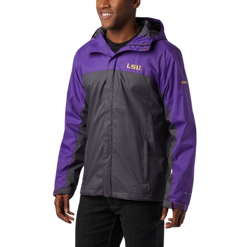 Black Columbia Collegiate Glennaker Storm - LSU Men\'s Rain Jacket | 68931ZCAY